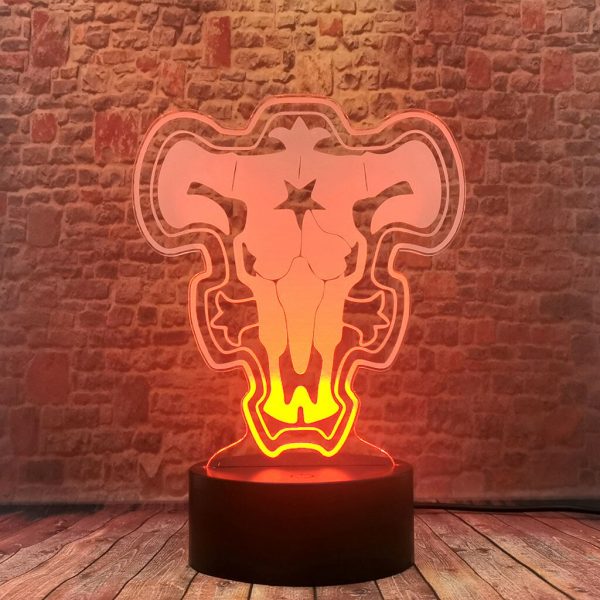 Black Clover 3D Illusion LED Desk Nightlight Colorful Changing Sleeping Lamp Anime action toy figures 1 - Black Clover Merch Store