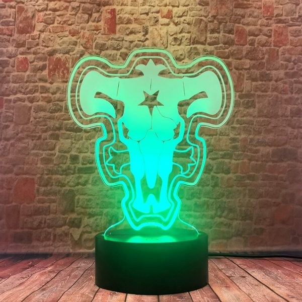 Black Clover 3D Illusion LED Desk Nightlight Colorful Changing Sleeping Lamp Anime action toy figures 2 - Black Clover Merch Store