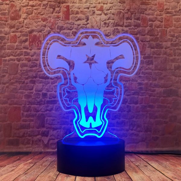 Black Clover 3D Illusion LED Desk Nightlight Colorful Changing Sleeping Lamp Anime action toy figures 3 - Black Clover Merch Store