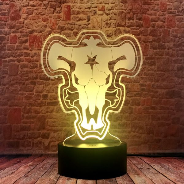 Black Clover 3D Illusion LED Desk Nightlight Colorful Changing Sleeping Lamp Anime action toy figures 4 - Black Clover Merch Store