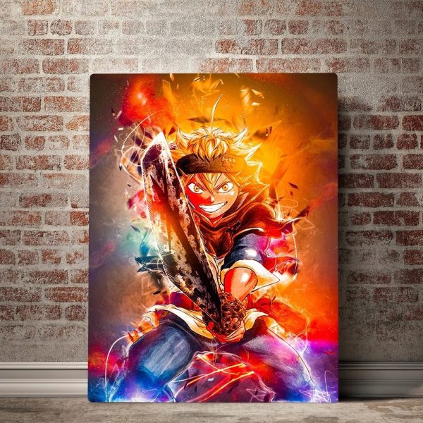 Home Decoration Black Clover Canvas Painting Hd Prints Anime Dark Sword Fire Pictures Wall Art Modular - Black Clover Merch Store
