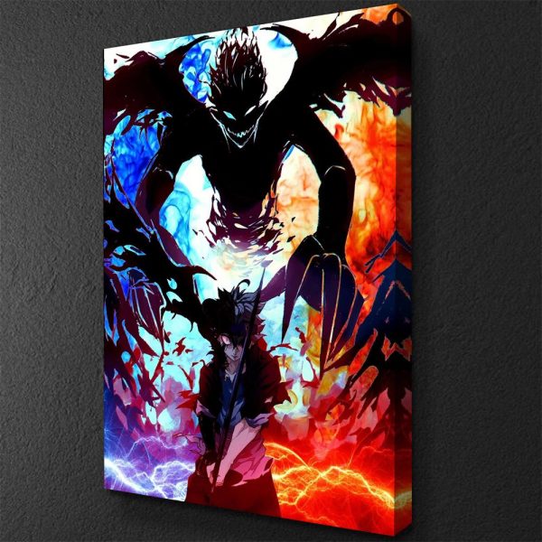 Modern HD Printed Home Decor Modular Canvas Poster Pictures Blood Red Devil Asta Black Clover Anime 4 - Black Clover Merch Store