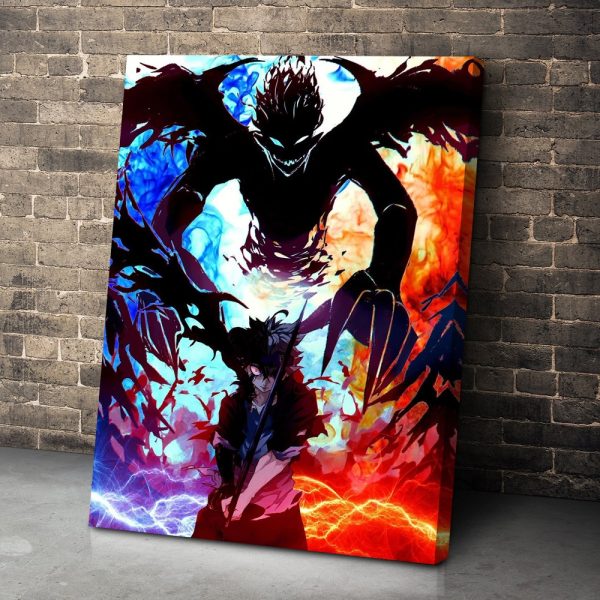 Modern HD Printed Home Decor Modular Canvas Poster Pictures Blood Red Devil Asta Black Clover Anime - Black Clover Merch Store