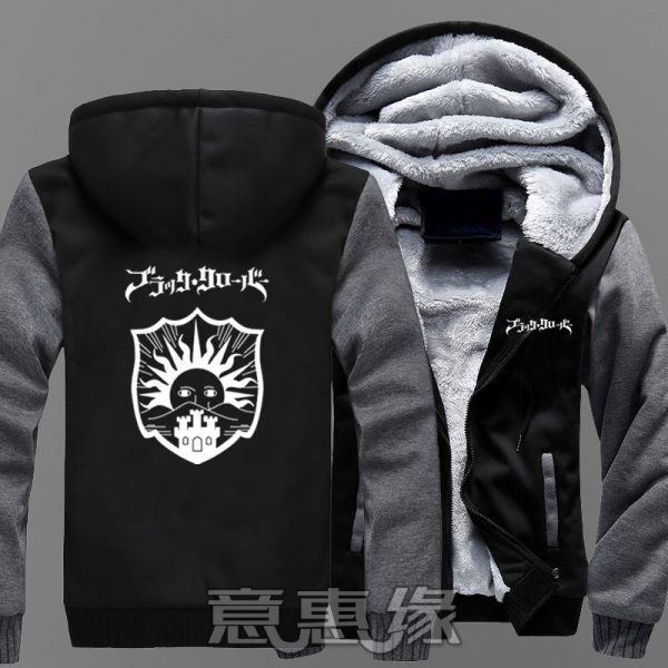 New Black Clover Hoodie Asta Anime Coat Jacket Winter Men Thick Zipper Sweatshirt - Black Clover Merch Store