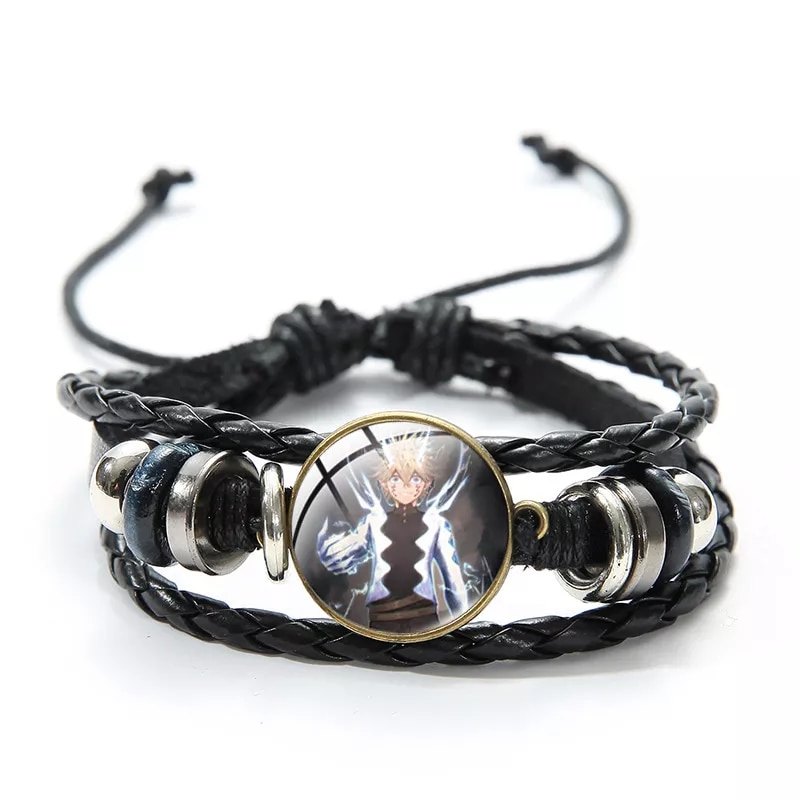 Black Clover Accessories: Julius Black Clover Leather Bracelet | Black ...
