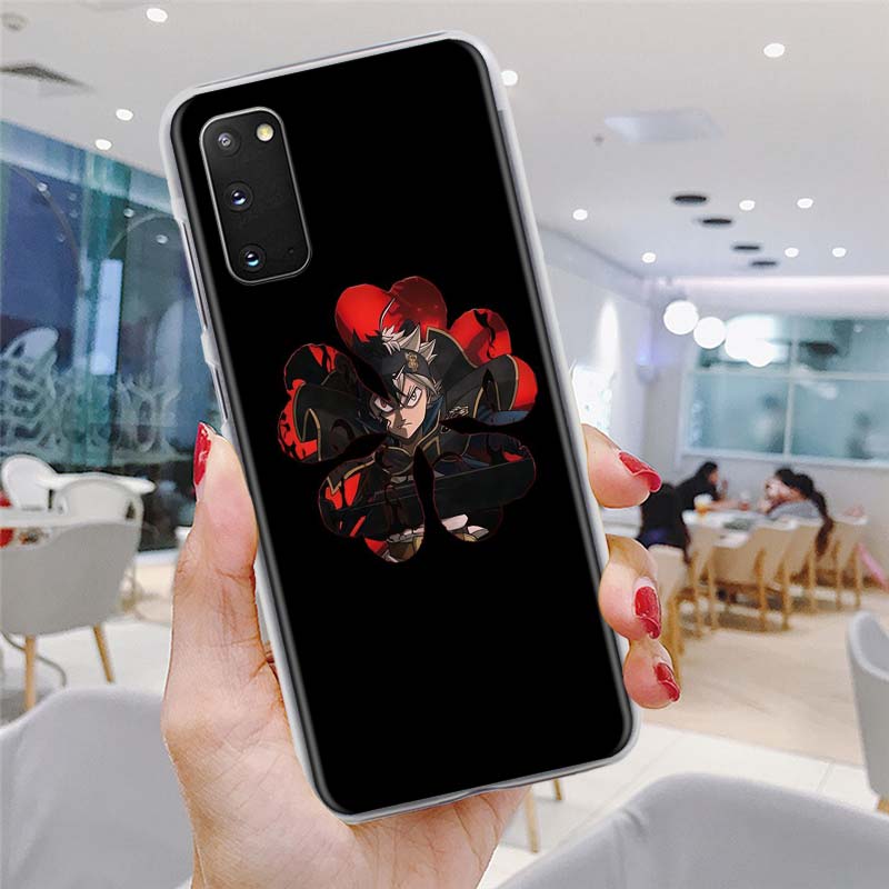 Clear Case for Samsung Galaxy S20 S21 Ultra S10e S10 Lite S8 S9 Plus S10 S20 S21 5G Hard Phone Cover Black Clover Anime Asta