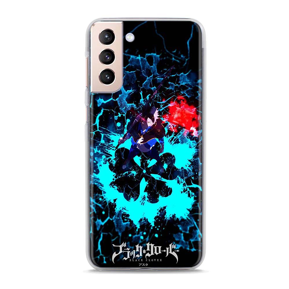 Clear Case for Samsung Galaxy S20 S21 Ultra S10e S10 Lite S8 S9 Plus S10 S20 S21 5G Hard Phone Cover Black Clover Anime Asta