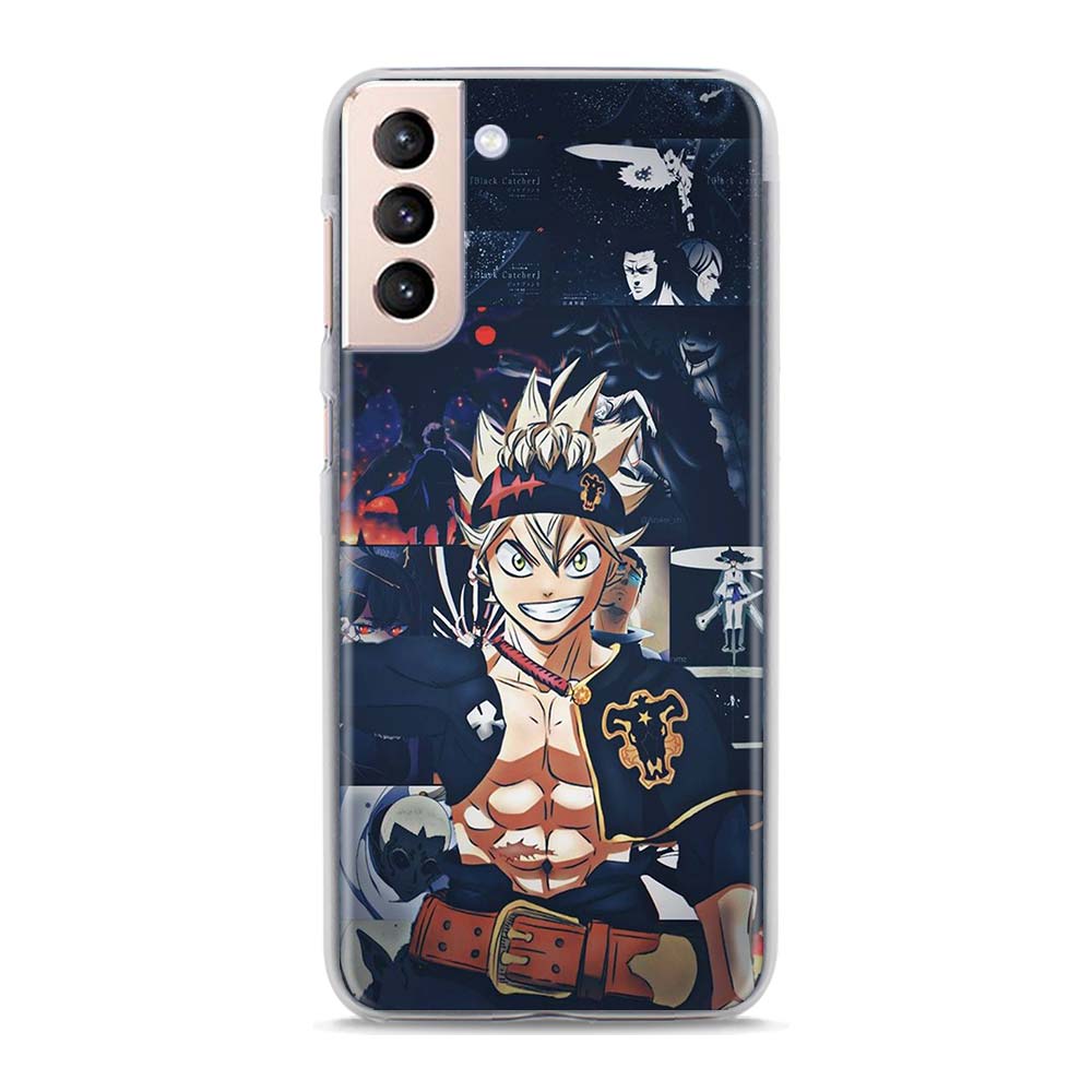 Clear Case for Samsung Galaxy S20 S21 Ultra S10e S10 Lite S8 S9 Plus S10 S20 S21 5G Hard Phone Cover Black Clover Anime Asta