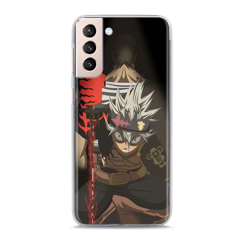 Clear Case for Samsung Galaxy S20 S21 Ultra S10e S10 Lite S8 S9 Plus S10 S20 S21 5G Hard Phone Cover Black Clover Anime Asta