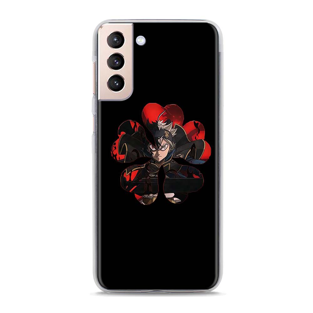 Clear Case for Samsung Galaxy S20 S21 Ultra S10e S10 Lite S8 S9 Plus S10 S20 S21 5G Hard Phone Cover Black Clover Anime Asta