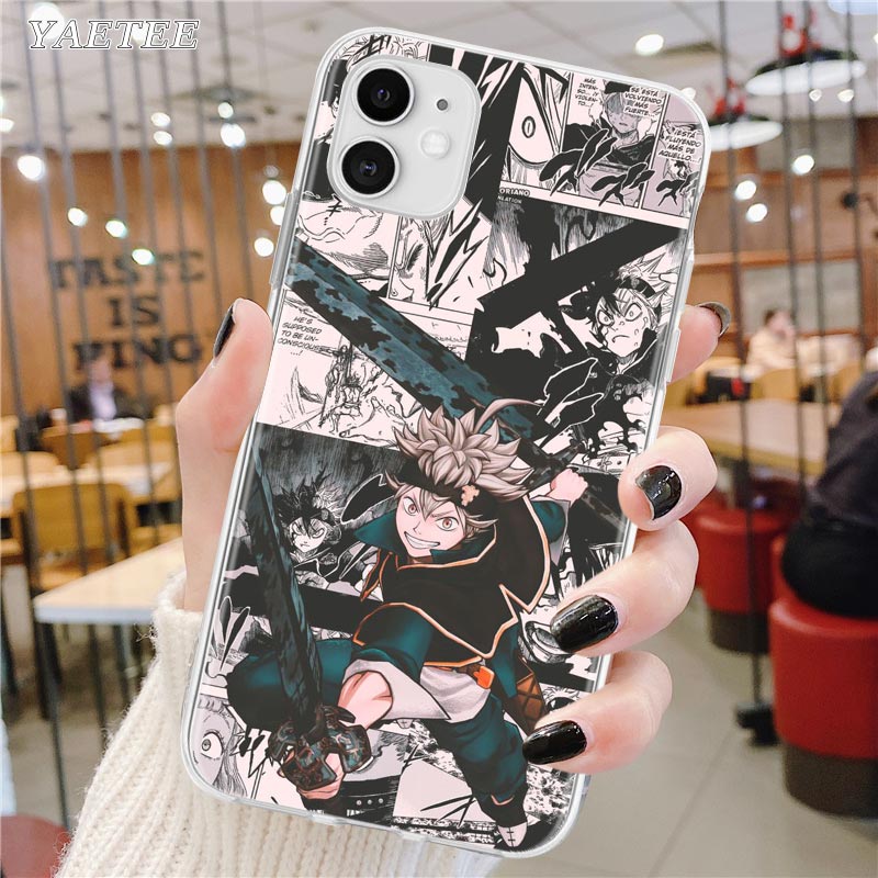 Soft Phone Case For Apple iPhone 12 11 Pro Max SE 2020 X XS MAX XR 7 8 6S Plus Fundas Capa Back Cover Black Clover Anime