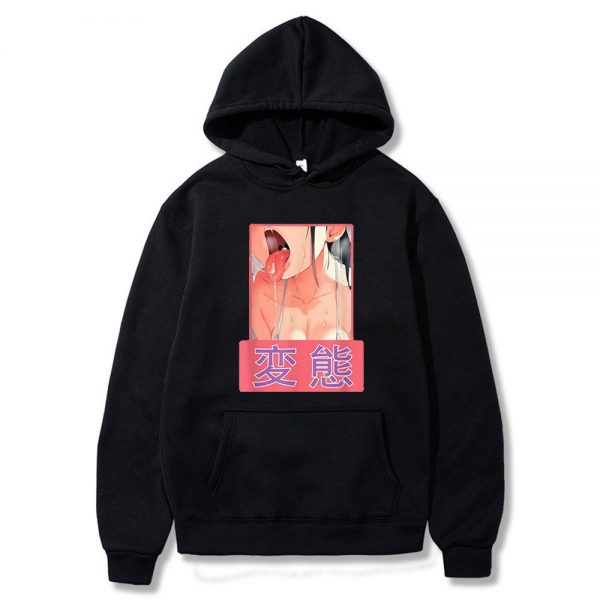 2021 New Arrival Japan Harajuku Hoodies Ahegao Hentai Printing Pullover Sweatshirt Hip Hop Streetwear Men Women - Black Clover Merch Store