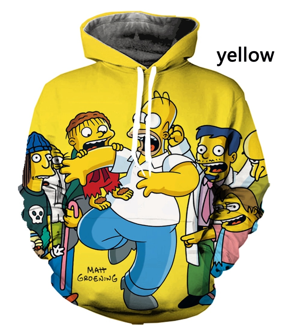 2022 New Men Women 3D Print The S Simpsons Hoodie Unisex Streetwear Pullover Funny Hoodies Long - Black Clover Merch Store